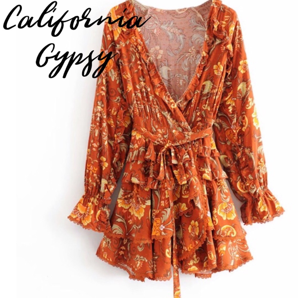 Ruffle Front Wrap Dress LAST ONEπ - Picture 2 of 16